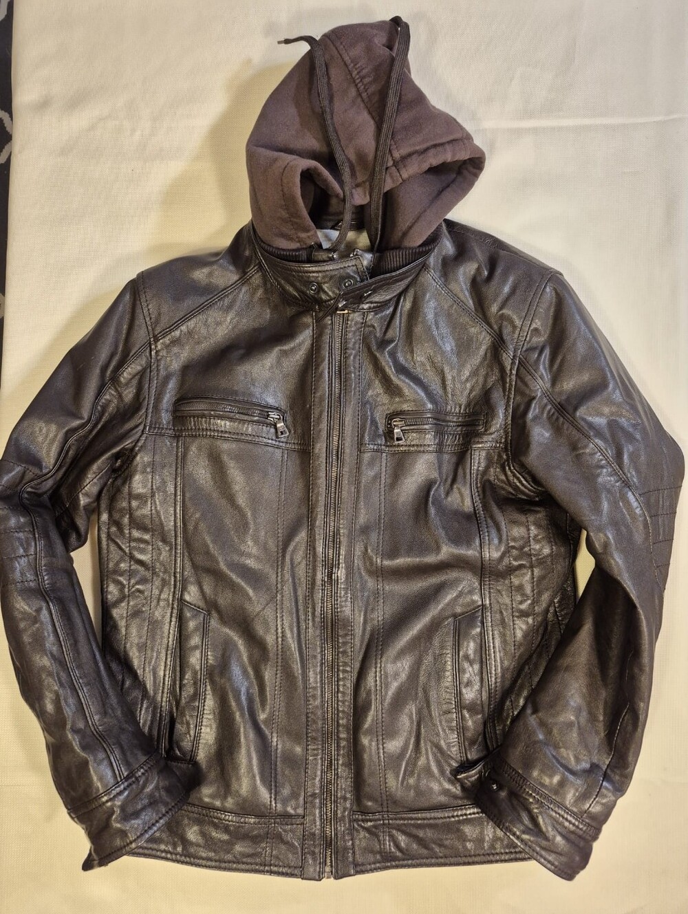 Danier Men's Hooded Leather Jacket